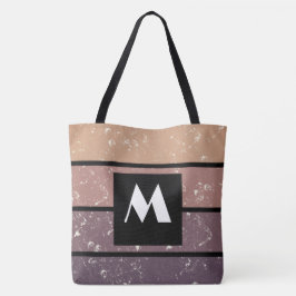 Monogramm Totbeutel - Streifen und Personalisiert Tasche