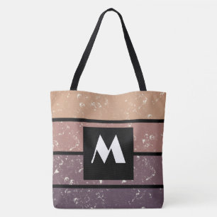 Monogramm Totbeutel - Streifen und Personalisiert Tasche