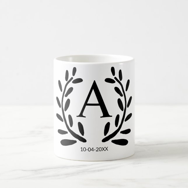 MONOGRAMM TRAUZEUGE HINZUFÜGEN JAHRESDATUM NAME GI KAFFEETASSE (Mittel)