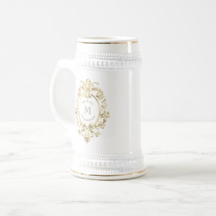 Monogramm-Trauzeugen aus Goldbarren Bierglas