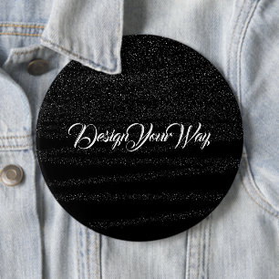 Monogramm trendige schwarze Retro-Schrift Initial  Button