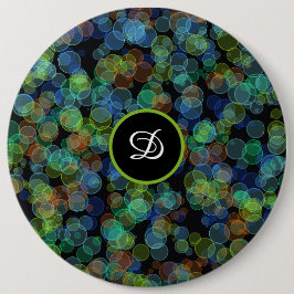 Monogramm trendy Retro-Polka-Punkte Button