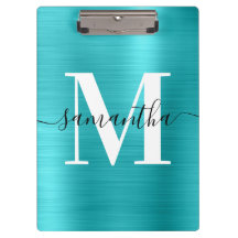Monogramm Türkisblau Shimmer-Folie