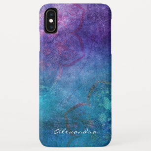 Monogramm-Turquoise und grüne Lotus-Blume Case-Mate iPhone Hülle