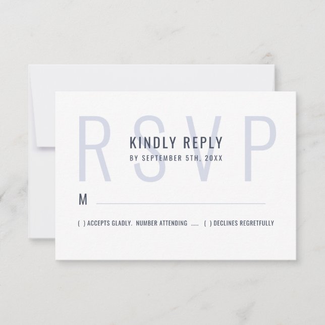 Monogramm Typografie Einfache, fette, monochrome H RSVP Karte (Vorderseite)