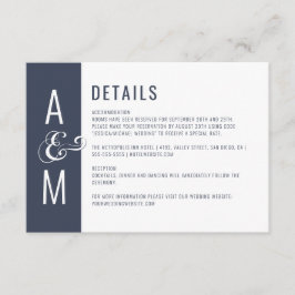 Monogramm Typografie Minimalistische Hochzeitdetai Begleitkarte