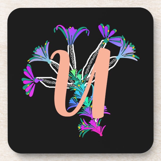 Monogramm U Initiale  Getränkeuntersetzer (Vorderseite)