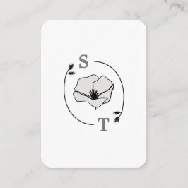 Monogramm-UAWG der weißen Magnolia-Blume Begleitkarte