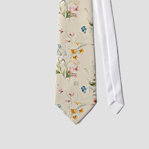 Monogramm über die farbenfrohe Floral Still Life A Krawatte