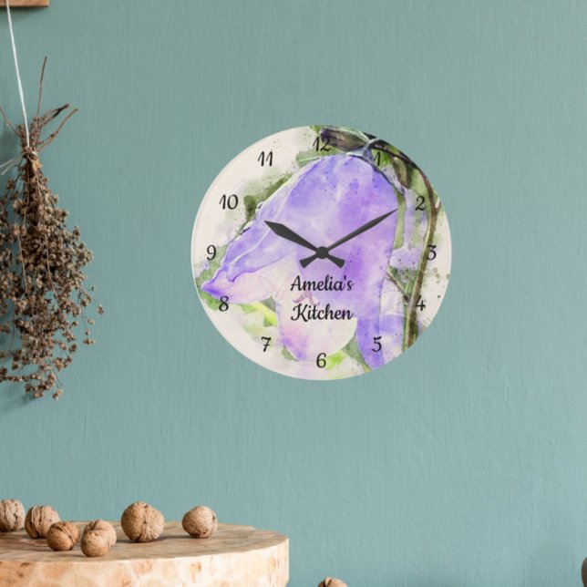 Monogramm Uhr Küche Lila Wilfdlower (Von Creator hochgeladen)