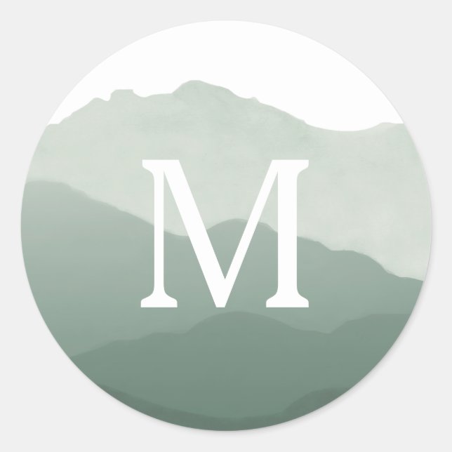 Monogramm-Umschlag Aufkleber für den Mountain Rang (Vorderseite)