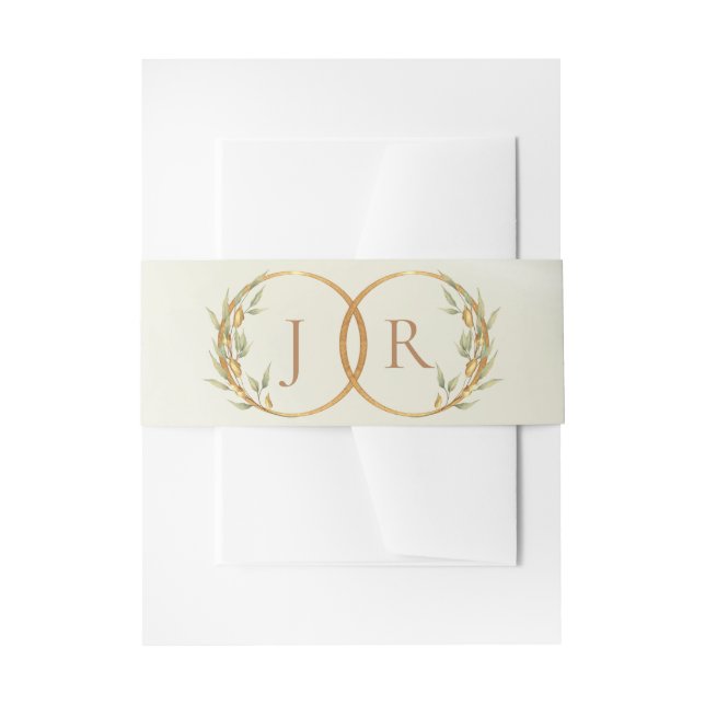 Monogramm und Band - Creme (Vorderseite Beispiel)