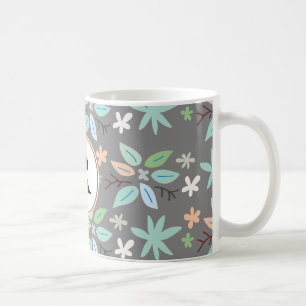 Monogramm und Blätter Kaffeetasse