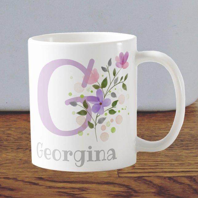 Monogramm und Christlicher Name Georgina Kaffee Ta Kaffeetasse (Von Creator hochgeladen)