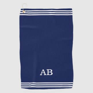 Monogramm und drei Streifen auf Golfhandtuch in Ma