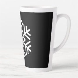 Monogramm und große weiße Schneeflocke auf Schwarz Milchtasse