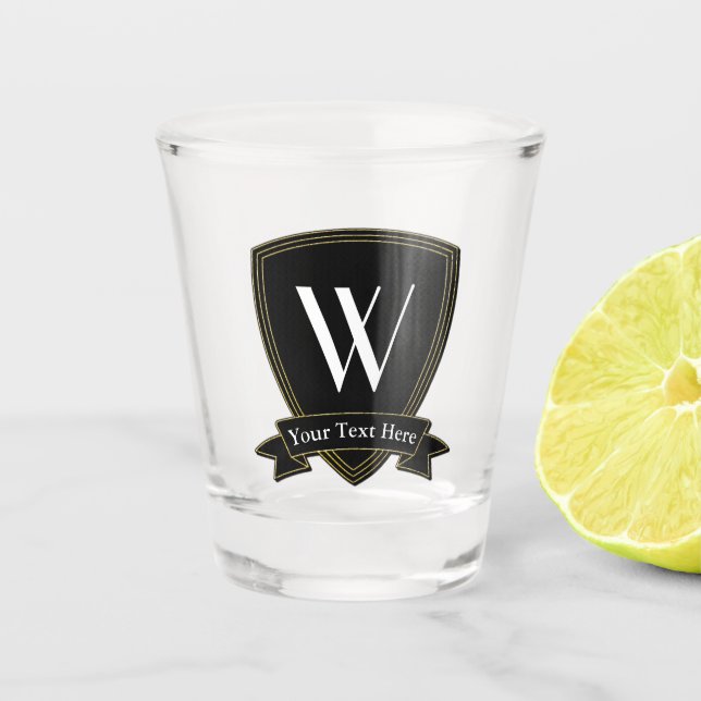 Monogramm und Ihr Text Schnapsglas (Vorderseite)