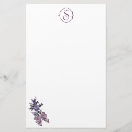 Monogramm und lila lila Spray mit Band-Bogen Briefpapier