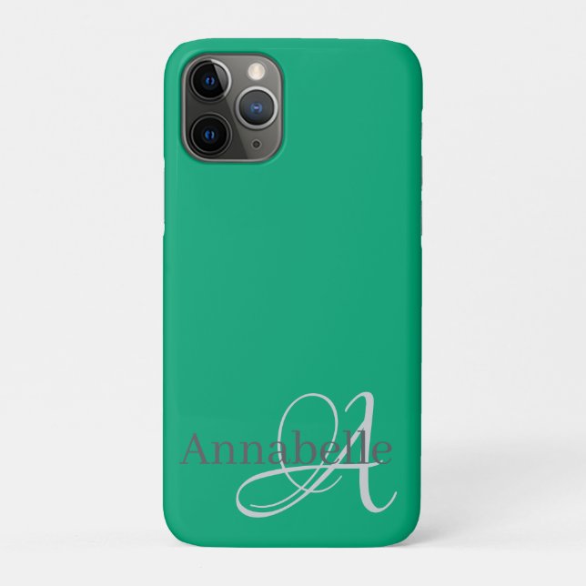 Monogramm und Name Case-Mate iPhone Hülle (Rückseite)