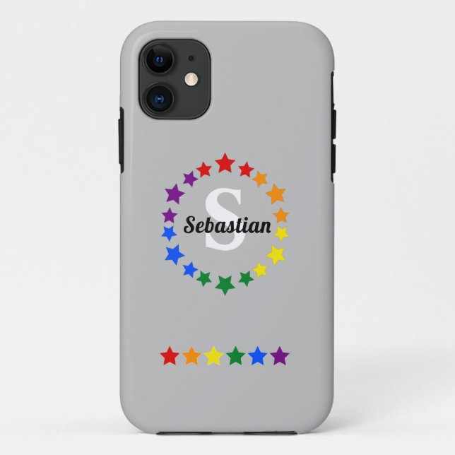 Monogramm und Name der aktuellen LGBT-Gay Pride Case-Mate iPhone Hülle (Rückseite)