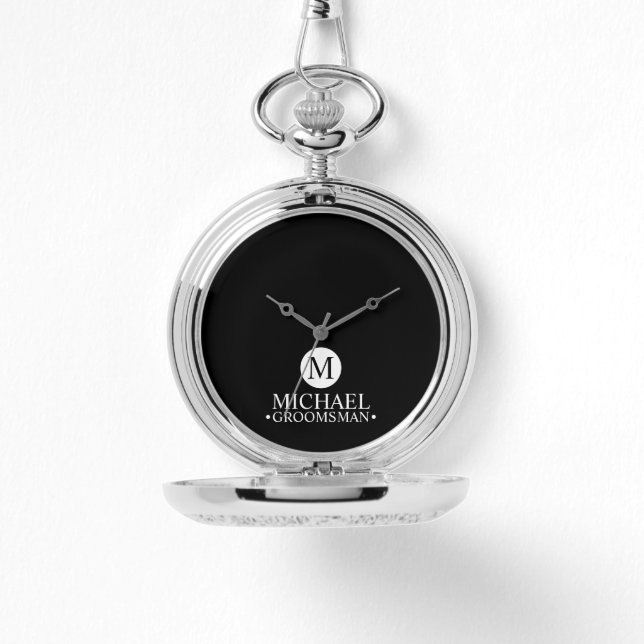 Monogramm und Name der klassischen Personalisierte Armbanduhr (Vorderseite)