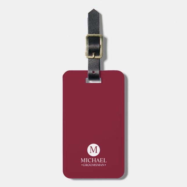 Monogramm und Name der klassischen Personalisierte Gepäckanhänger (Vorderseite vertikal)