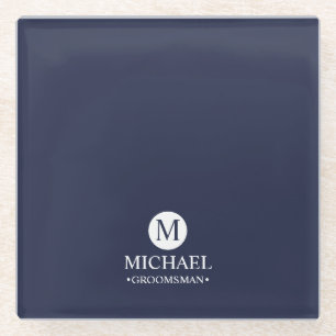 Monogramm und Name der klassischen Personalisierte Glasuntersetzer