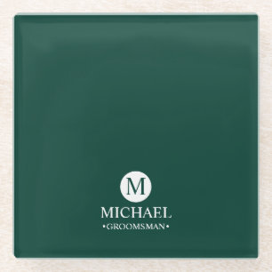 Monogramm und Name der klassischen Personalisierte Glasuntersetzer