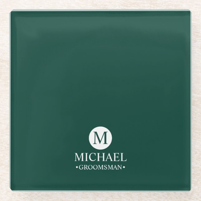 Monogramm und Name der klassischen Personalisierte Glasuntersetzer (Vorderseite)
