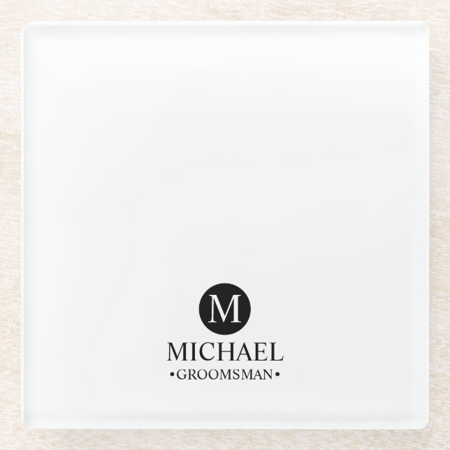 Monogramm und Name der klassischen Personalisierte Glasuntersetzer (Vorderseite)