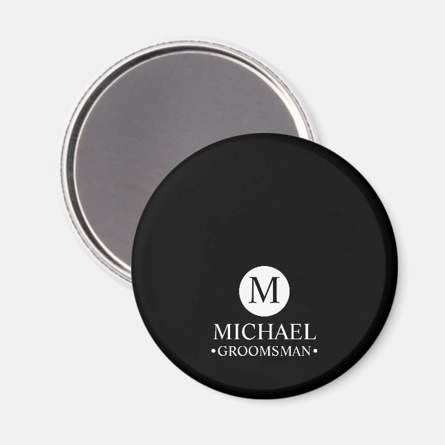 Monogramm und Name der klassischen Personalisierte Magnet (Vorderseite/Rückseite)
