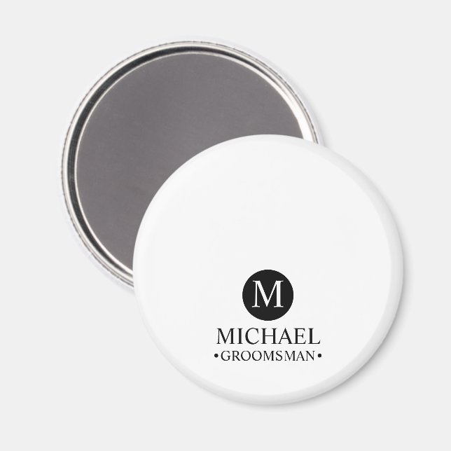 Monogramm und Name der klassischen Personalisierte Magnet (Vorderseite/Rückseite)