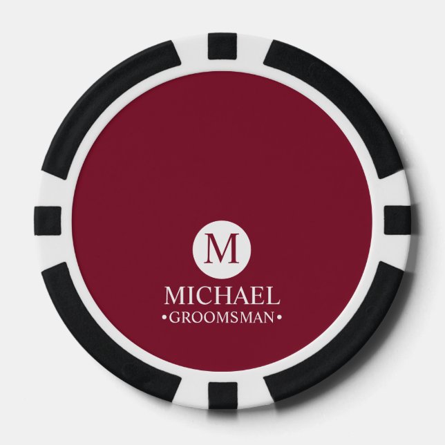 Monogramm und Name der klassischen Personalisierte Pokerchips (Vorderseite)