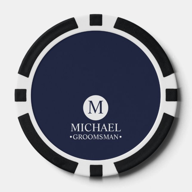 Monogramm und Name der klassischen Personalisierte Pokerchips (Vorderseite)
