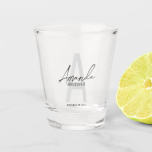 Monogramm und Name der modernen Personalisierten B Schnapsglas