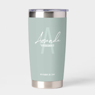 Monogramm und Name der modernen Personalisierten B Thermobecher