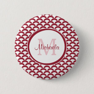 Monogramm und Name der modernen roten und weißen S Button