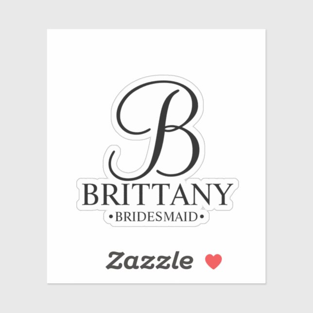 Monogramm und Name der personalisierten Bridesmaid Aufkleber (Blatt)