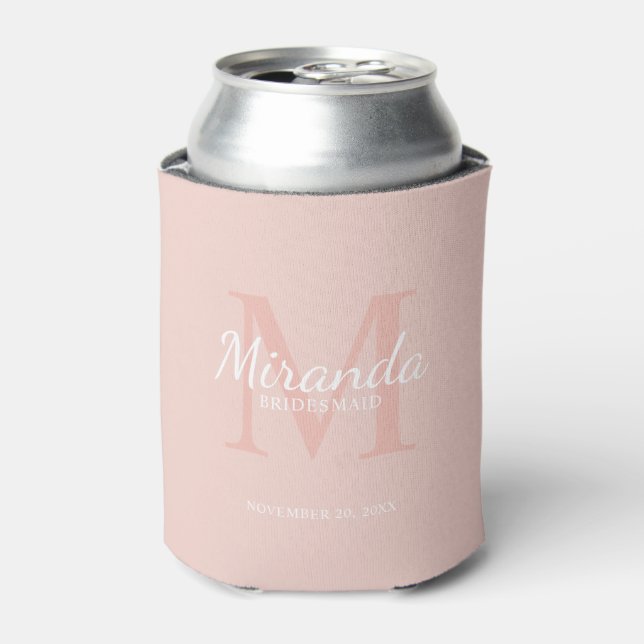 Monogramm und Name der personalisierten Bridesmaid Dosenkühler (Kanne Vorderseite)
