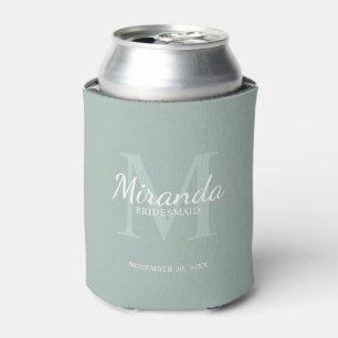 Monogramm und Name der personalisierten Bridesmaid Dosenkühler