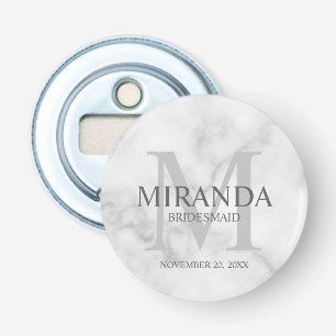 Monogramm und Name der personalisierten Bridesmaid Flaschenöffner