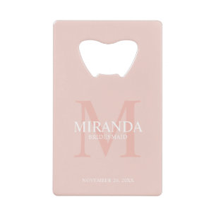 Monogramm und Name der personalisierten Bridesmaid Geldbeutel Flaschenöffner