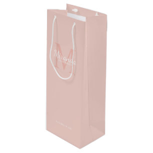Monogramm und Name der personalisierten Bridesmaid Geschenktüte Für Weinflaschen
