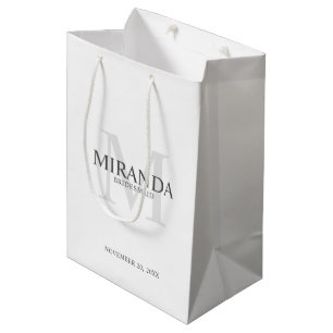 Monogramm und Name der personalisierten Bridesmaid Mittlere Geschenktüte