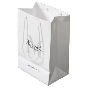 Monogramm und Name der personalisierten Bridesmaid Mittlere Geschenktüte