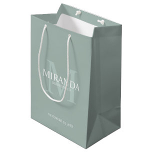 Monogramm und Name der personalisierten Bridesmaid Mittlere Geschenktüte