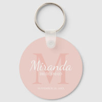 Monogramm und Name der personalisierten Bridesmaid