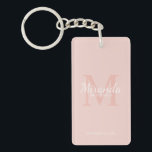 Monogramm und Name der personalisierten Bridesmaid Schlüsselanhänger<br><div class="desc">Personalisierte Bridesmaids Geschenke sind mit dem personalisierten Namen der Brautjungfrau im Stil eines Schriftartes mit weißer Schrift und Monogramm im klassischen,  rosa Serif-Schriftart-Stil als Hintergrund mit dem Titel und dem Hochzeitstermin im klassischen,  weißen Serif-Schriftart-Stil auf rot-rosa Hintergrund ausgestattet. Auch perfekt für Trauzeugin,  Blume Mädchen,  Mutter der Braut und mehr.</div>