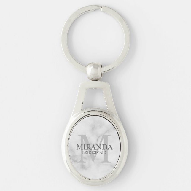 Monogramm und Name der personalisierten Bridesmaid Schlüsselanhänger (Vorderseite)
