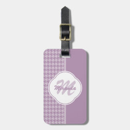 Monogramm und Name des hübschen Lila Hahnentrittmu Gepäckanhänger